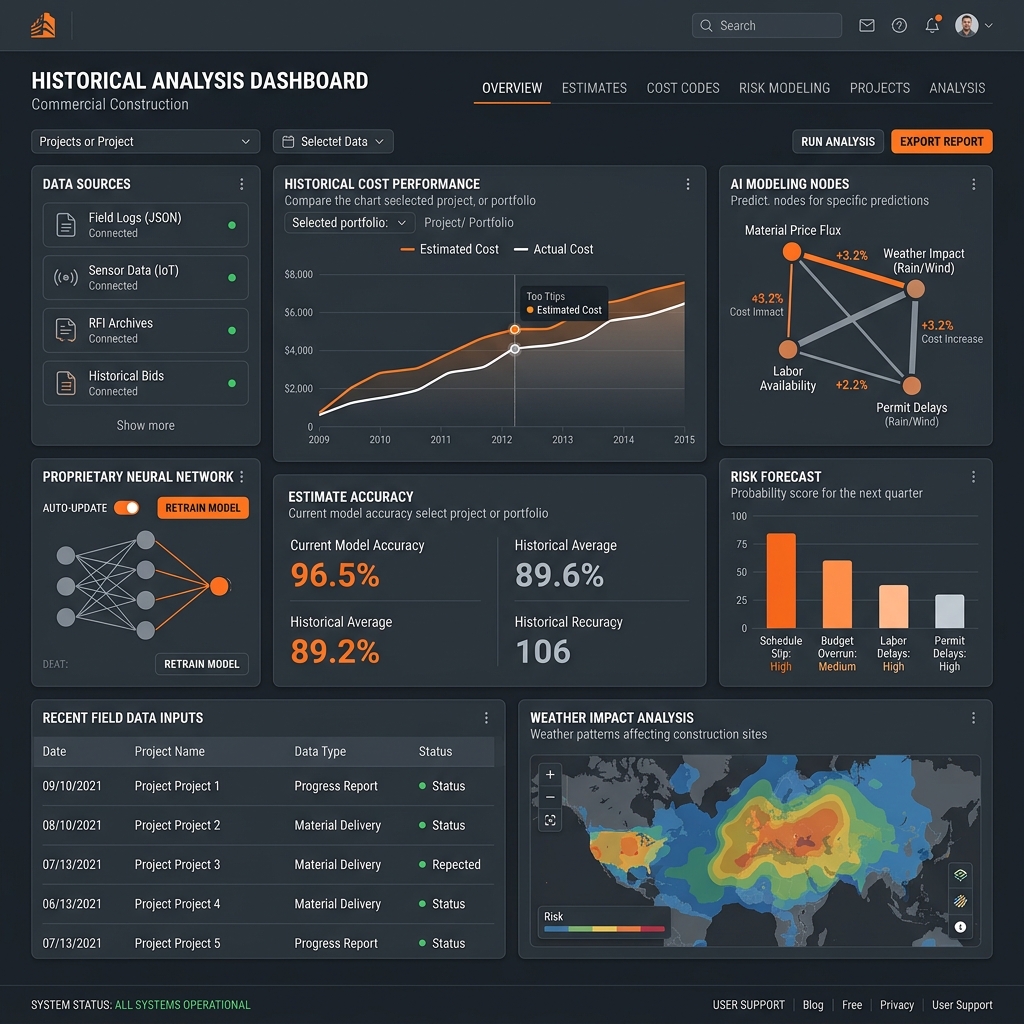 DeltaDrift explorer showing historical rate accuracy and cost variance